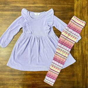 H&M Purple Dress and Leggings Set VGUC